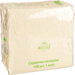 Серветки Multico 33х33 100шт 1шар білі