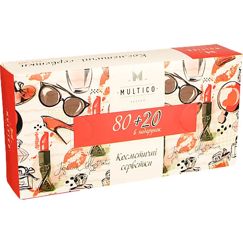 Серветки Multico 100шт 2 шарові біла кор.