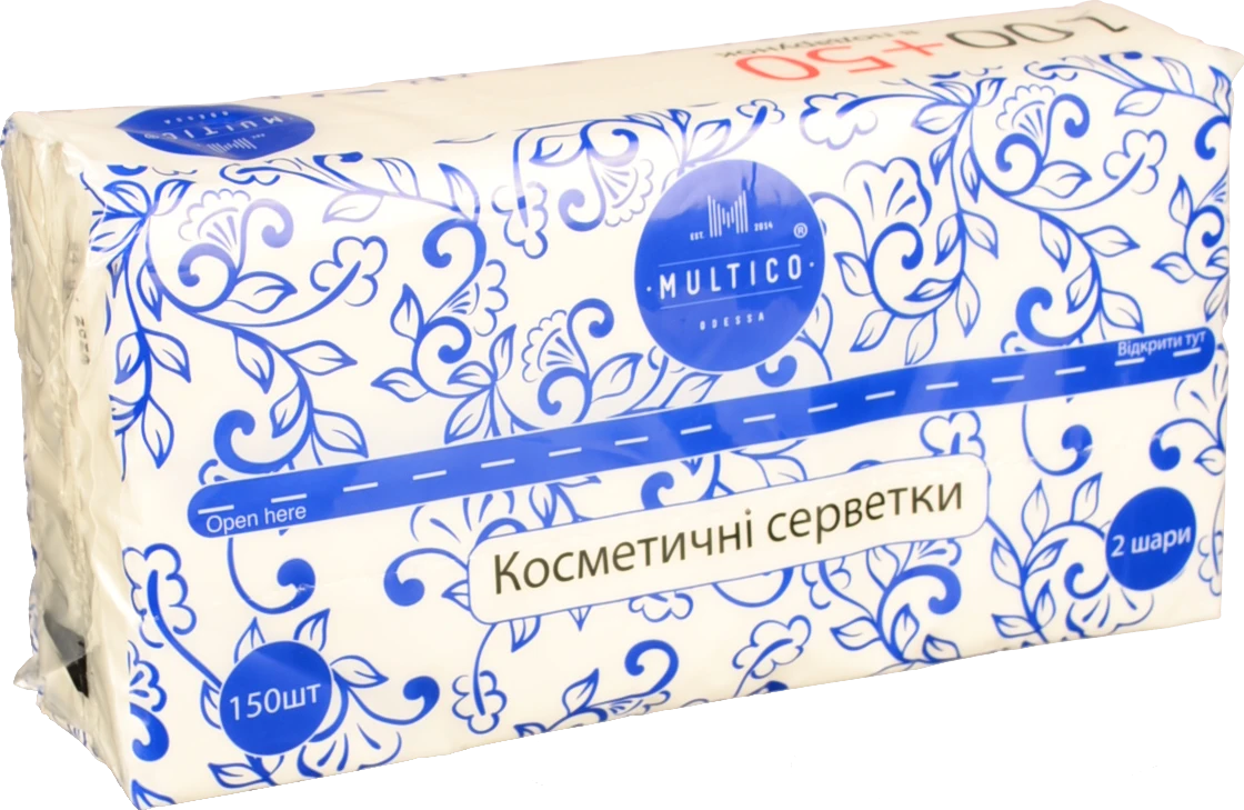Серветки косметичні Multico 150шт білі