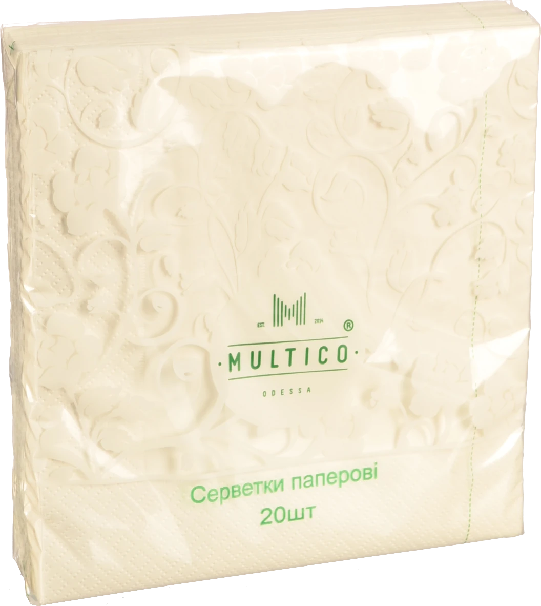 Серветки Multico 33Х33 20шт трішарові білі