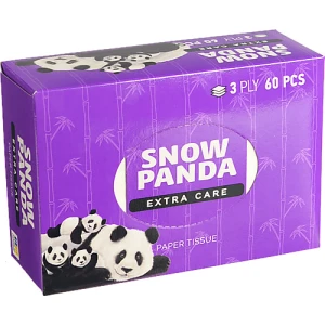 Серветки паперові 3-х шарові 160х190мм Extra Care Snow Panda 60шт