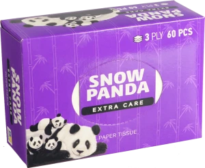Серветки паперові 3-х шарові 160х190мм Extra Care Snow Panda 60шт
