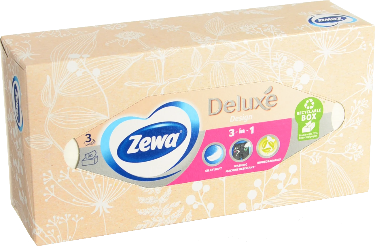 Серветки паперові 3-х шарові Deluxe Desing Zewa 90шт
