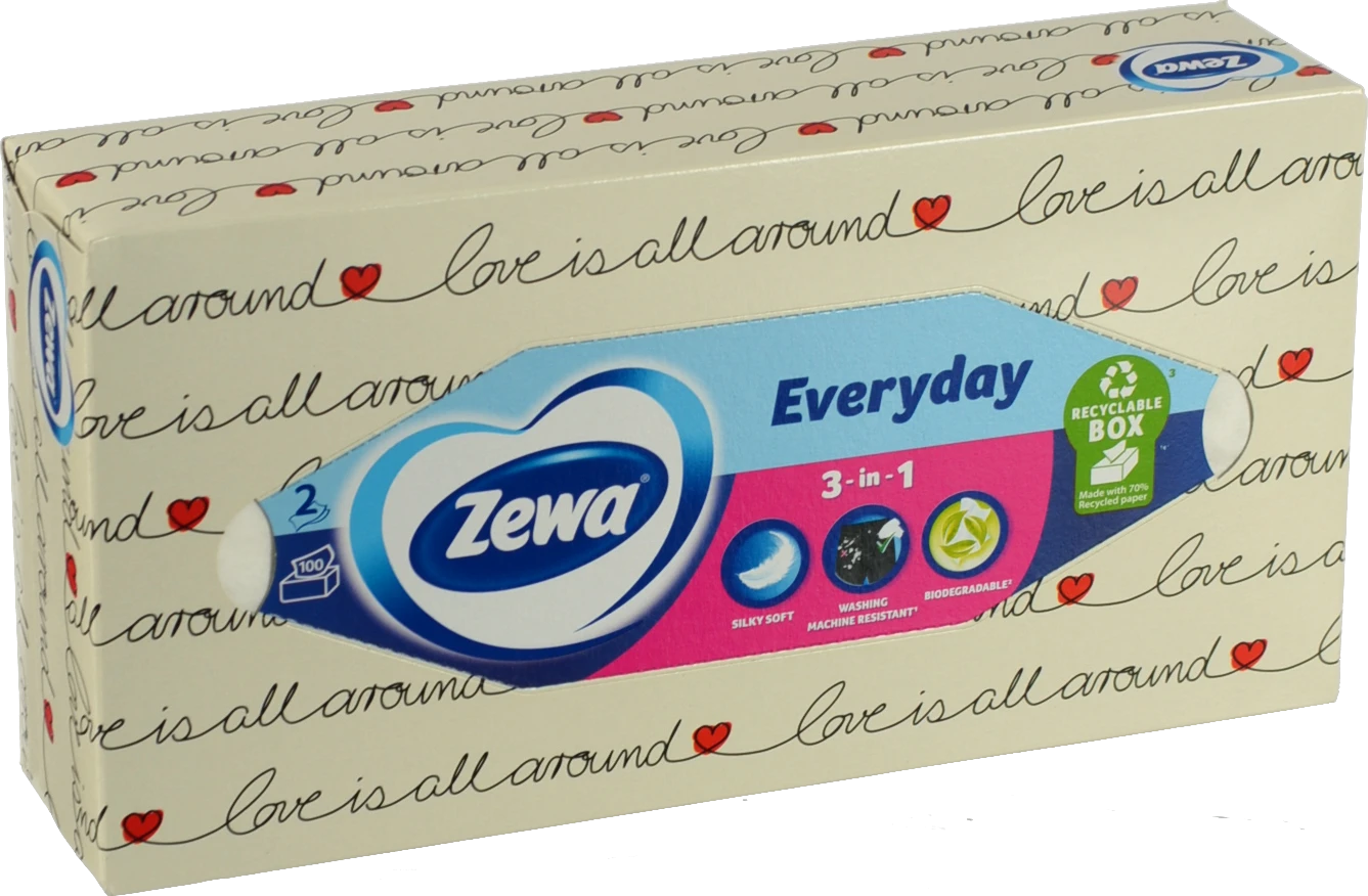 Серветки косметичні 2-х шарові Everyday Zewa 100шт