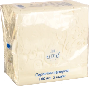 Серветки Multico 33Х33 100шт 2шаровi  білі