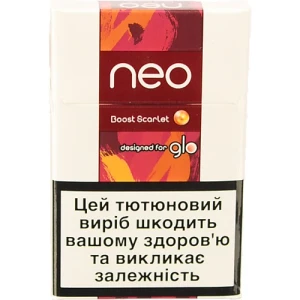 Виріб тютюновмісний для електричного нагрівання з фільтром Neo Boost Scarlet 20шт