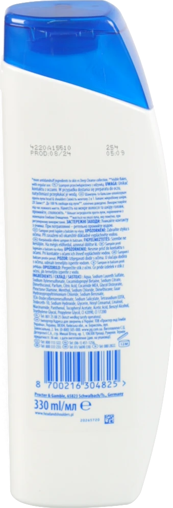 Шампунь бальзам HS 330мл свіжість метолу проти лупи 2в1