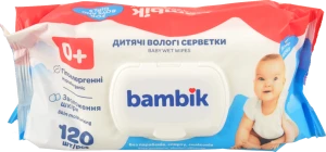 Серветки вологі для дітей з перших днів життя з вівсяним молочком Bambik 120шт