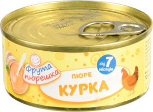 Пюре для дітей від 7міс Курка Фрута пюрешка ж/б 120г