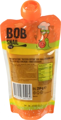 Пюре для дітей від 5міс фруктове Яблуко-персик Baby Bob Snail д/п 250г