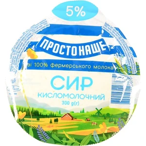 Сир кисломолочний 5% Простонаше в/у 300г