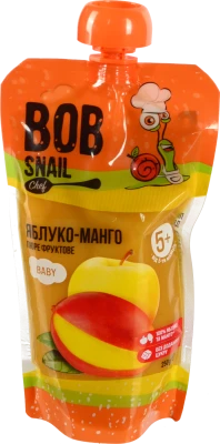 Пюре для дітей від 5міс фруктове Яблуко-манго Baby Bob Snail д/п 250г