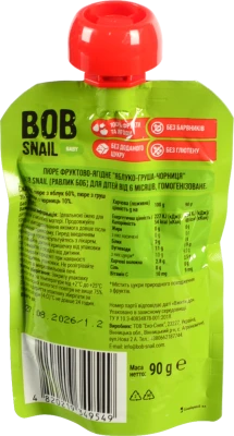 Пюре Равлик Боб 90г яблуко груша чорниця