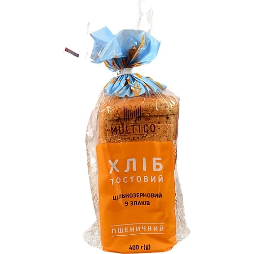 Хліб тостовий Multico 400г цільнозерновий 9 злаків