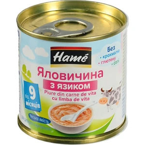 Пюре для дітей від 9міс Яловичина з язиком Hаme з/б 100г