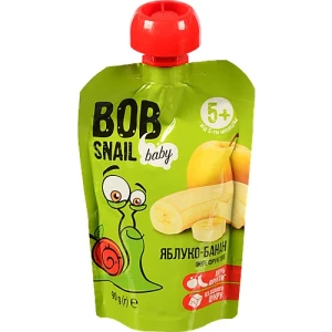 Пюре для дітей від 5міс фруктове Яблуко-банан Baby Bob Snail д/п 90г