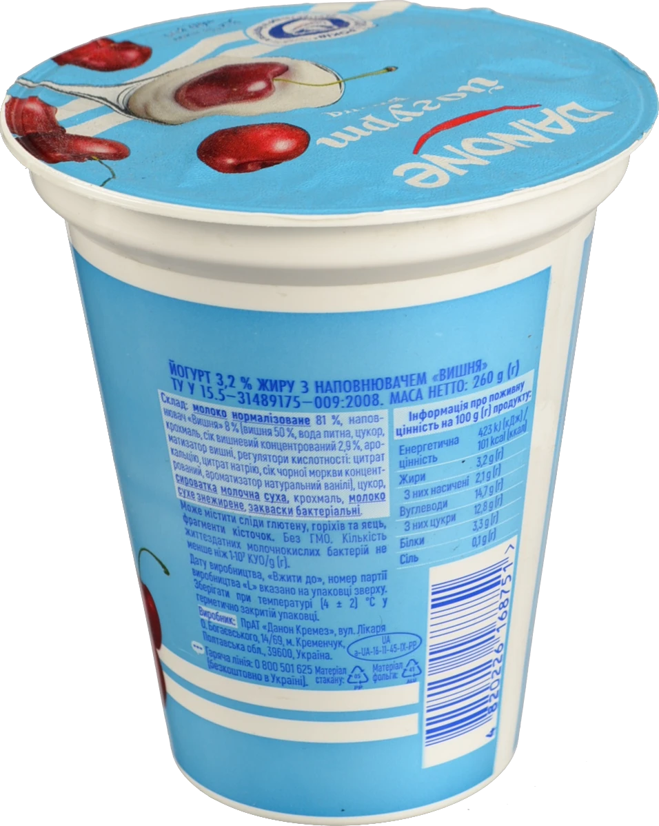 Йогурт Danone 3.2% Вишня 260г