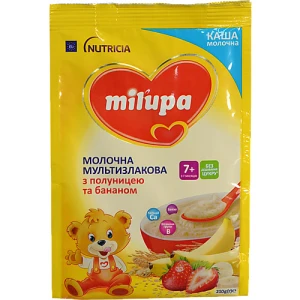 Каша Milupa 210г молочна мультизлакова полуниця банан 7м+