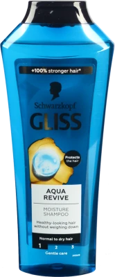 Шампунь для нормального та сухого волосся зволожуючий Aqua Revive Gliss 400мл