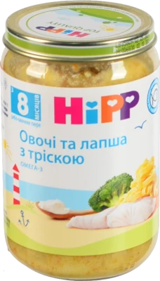 Пюре Hipp Овочеве з локшиною та тріскою 220г