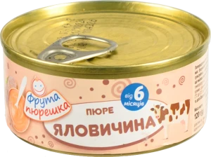 Пюре для дітей від 6міс Яловичина Фрута пюрешка з/б 120г