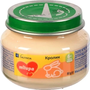 Пюре для дітей від 6міс м’ясне Кролик Milupa с/б 80г