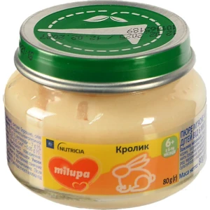 Пюре для дітей від 6міс м’ясне Кролик Milupa с/б 80г