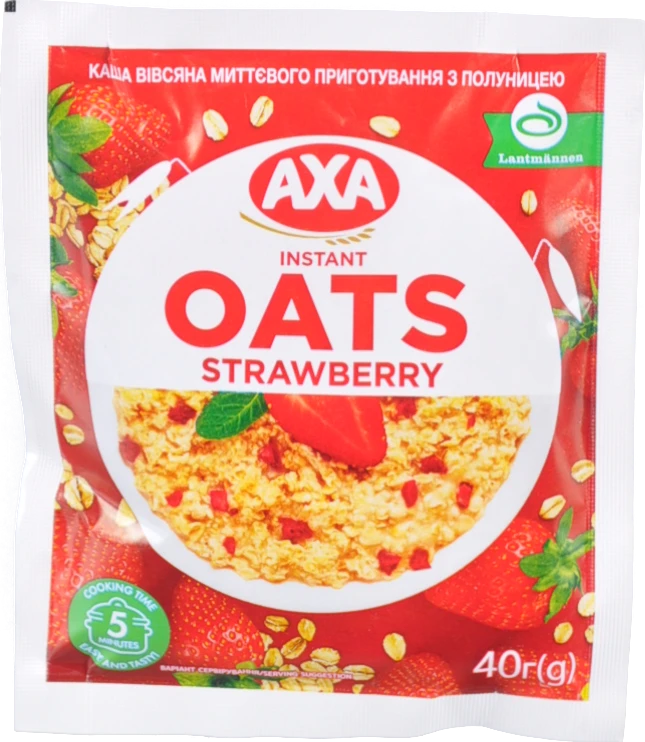 Каша вівсяна миттєвого приготування з полуницею Аха м/у 40г