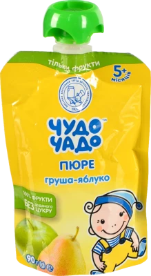 Пюре Чудо Чадо Груша-Яблуко 90г без цукру