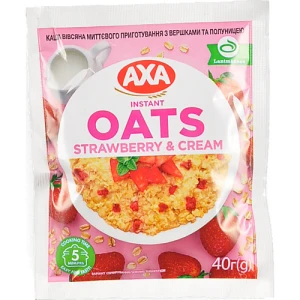 Каша вівсяна миттєвого приготування з вершками та полуницею Premium Axa 40г