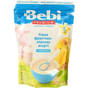 Каша молочна суха для дітей від 6міс Фруктово-злакове асорті Premium Bebi д/п 200г
