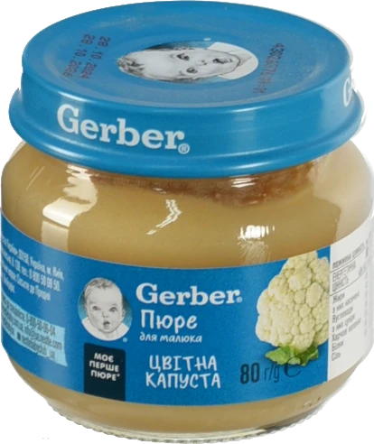 Пюре для дітей від 4міс Тільки цвітна капуста Gerber с/б 80г