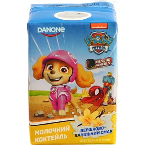 Коктейль молочний 2.5% Вершково-ванільний Paw Patrol Danone т/п 212г