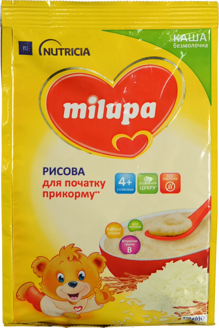 Каша безмолочна для дітей від 4міс суха рисова Milupa м/у 170г
