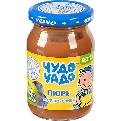 Пюре для дітей від 4міс Яблуко-слива Чудо-Чадо с/б 170г