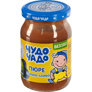 Пюре для дітей від 4міс Яблуко-слива Чудо-Чадо с/б 170г