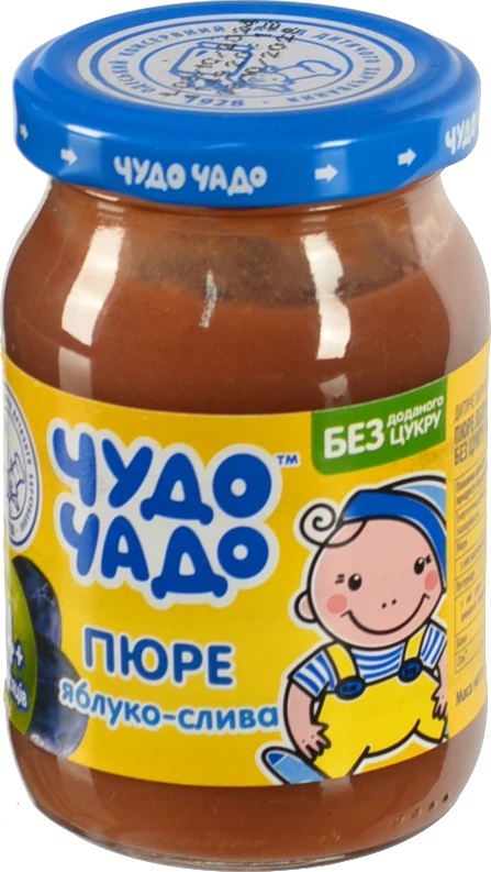Пюре для дітей від 4міс Яблуко-слива Чудо-Чадо с/б 170г