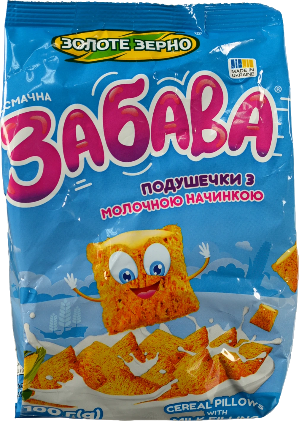 Подушечки Золоте зерно 100г забава молоко