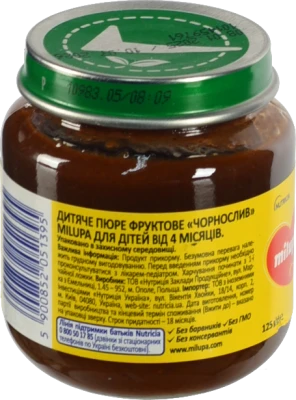 Пюре для дітей від 4міс фруктове Чорнослив Milupa с/б 125г