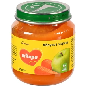 Пюре для дітей від 6міс фруктове Яблуко-морква Milupa с/б 125г