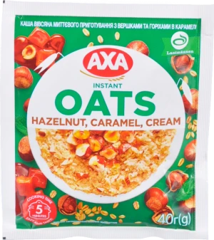 Каша вівсяна миттєвого приготування з вершками і горіхами в карамелі AXA м / у 40г