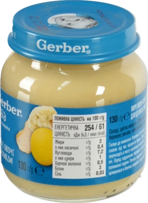 Пюре для дітей від 6міс Ніжні овочі з кроликом Gerber с/б 130г
