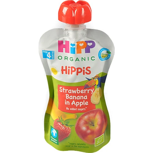 Пюре HiPP 100г Яблуко-Полуниця-Банан (органічне)