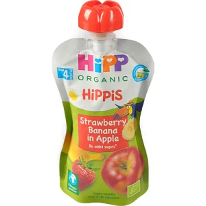 Пюре HiPP 100г Яблуко-Полуниця-Банан (органічне)