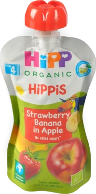 Пюре HiPP 100г Яблуко-Полуниця-Банан (органічне)