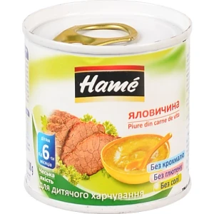 Пюре для дітей від 6міс Яловичина Hame з/б 100г