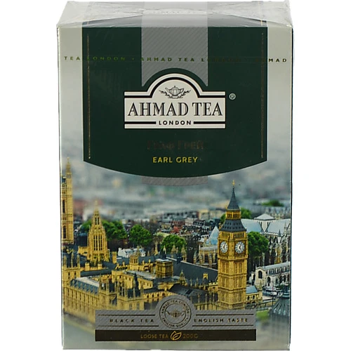Чай чорний байховий листовий з ароматом бергамоту Earl Grey Ahmad Tea к/у 200г