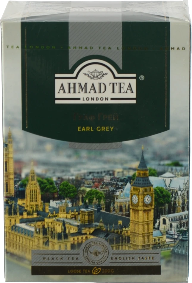Чай чорний байховий листовий з ароматом бергамоту Earl Grey Ahmad Tea к/у 200г