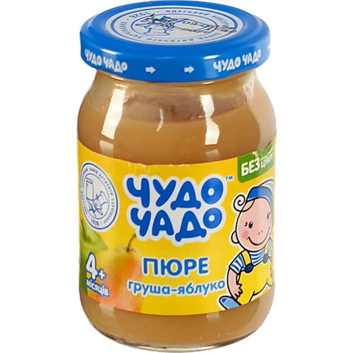 Пюре для дітей від 4 міс. Груша-яблуко Чудо-Чадо с/б 170г