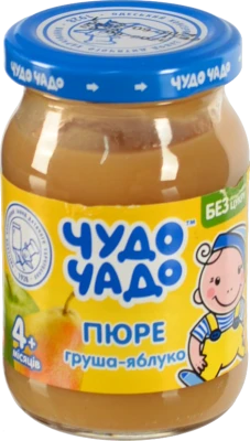Пюре для дітей від 4 міс. Груша-яблуко Чудо-Чадо с/б 170г